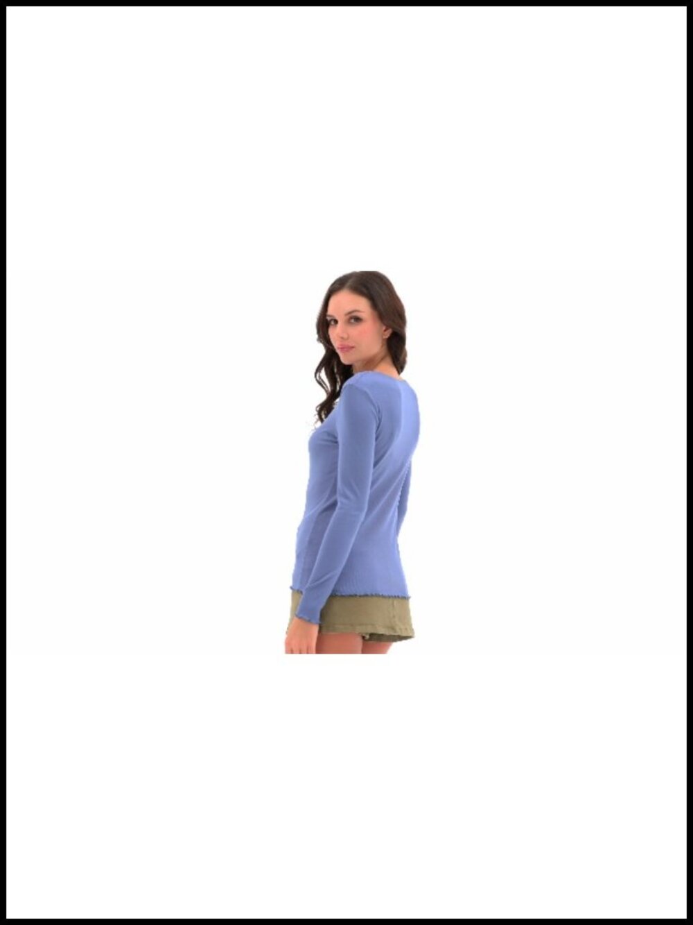 Ribbed Knit Lace Long Sleeve Tops Slim Fit Women's 4 Pack - Picture 5 of 5